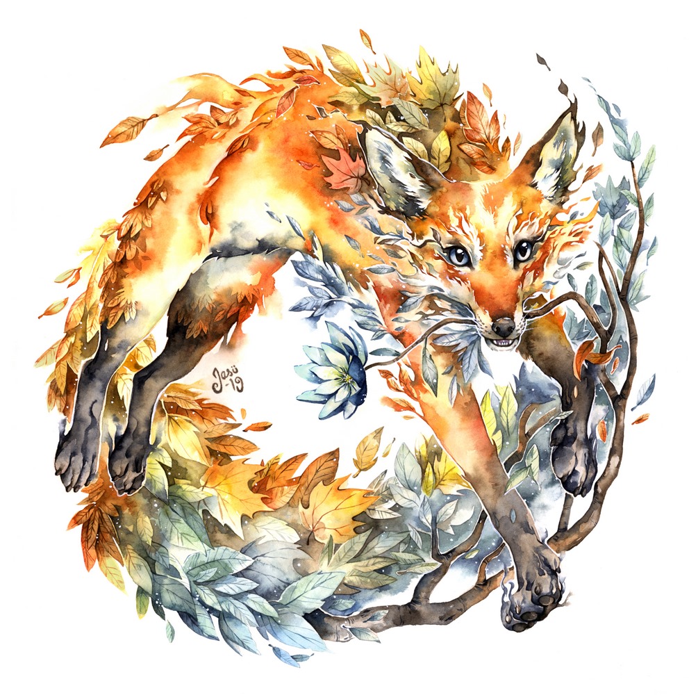 Original Painting - Foliage Fox